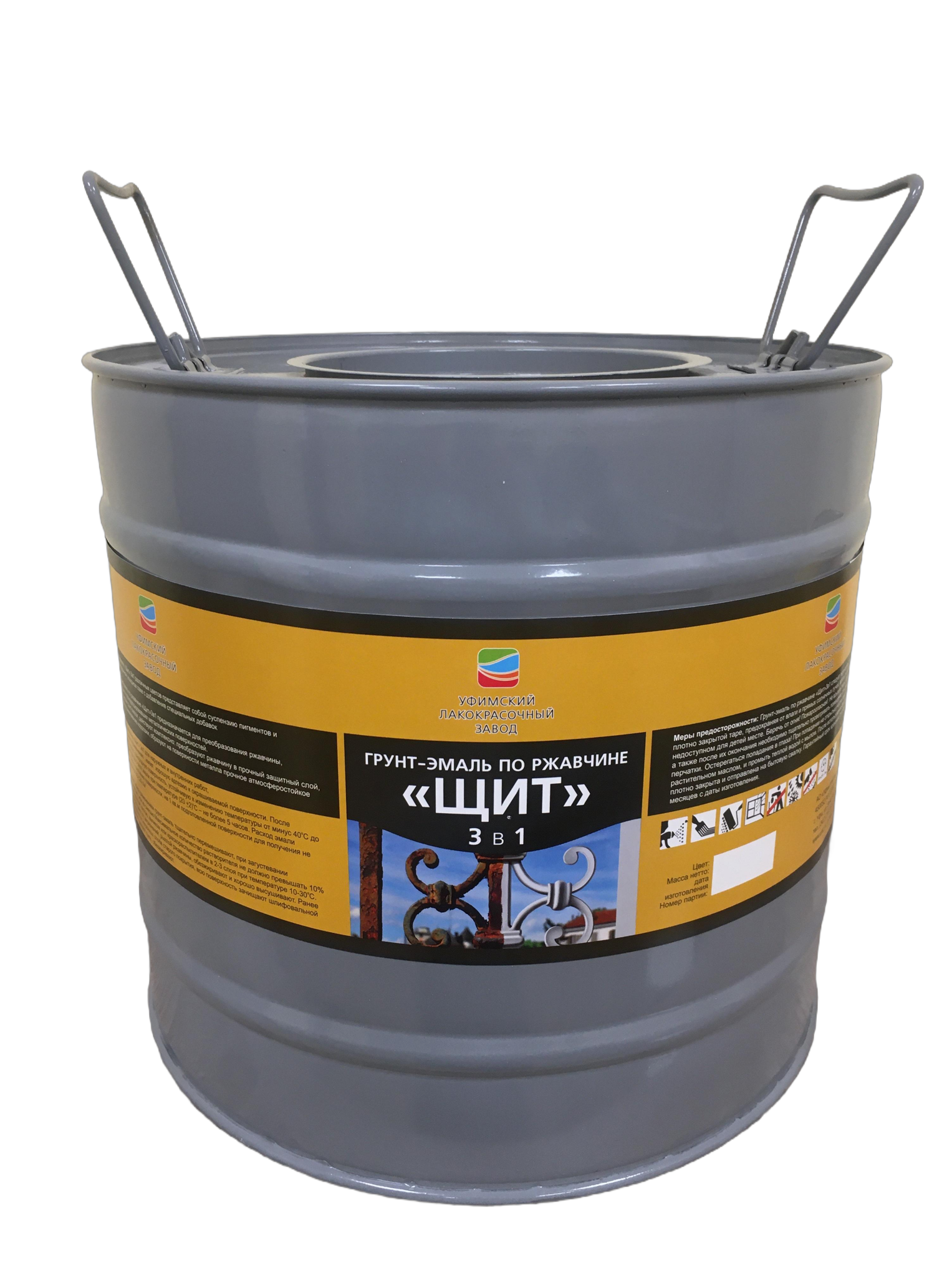 Грунт-эмаль 3 в 1 по ржавчине "ЩИТ" зеленая, БС, 25 кг